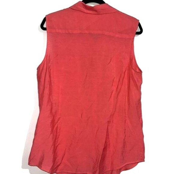 Van Heusen Studio Sleeveless Button-Up Top XL Coral - Picture 7 of 8